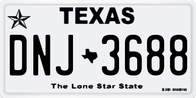 TX license plate DNJ3688