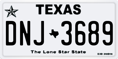 TX license plate DNJ3689