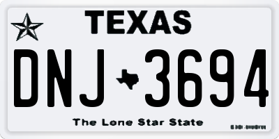 TX license plate DNJ3694