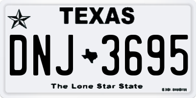 TX license plate DNJ3695