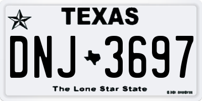 TX license plate DNJ3697