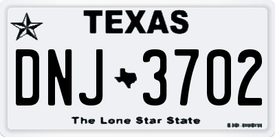 TX license plate DNJ3702