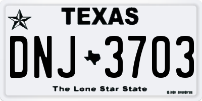 TX license plate DNJ3703