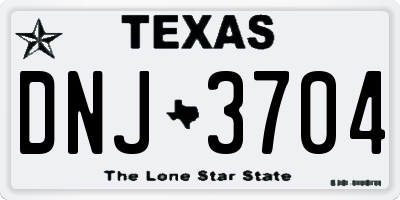 TX license plate DNJ3704