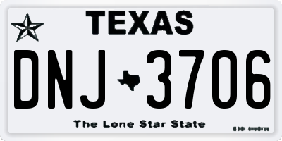 TX license plate DNJ3706