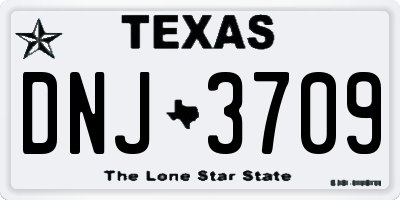 TX license plate DNJ3709