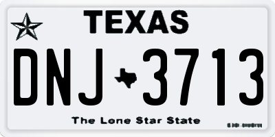 TX license plate DNJ3713