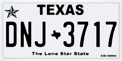 TX license plate DNJ3717