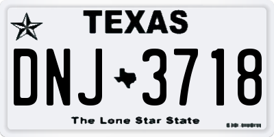 TX license plate DNJ3718