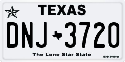TX license plate DNJ3720