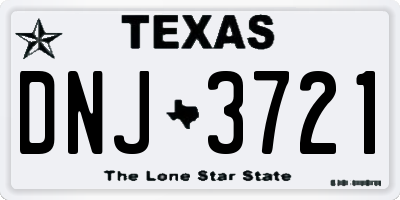 TX license plate DNJ3721