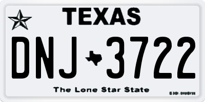 TX license plate DNJ3722