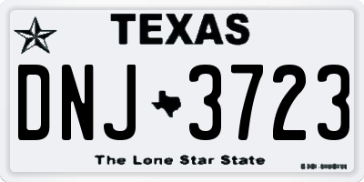 TX license plate DNJ3723
