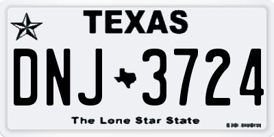 TX license plate DNJ3724