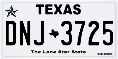 TX license plate DNJ3725