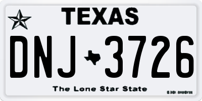 TX license plate DNJ3726