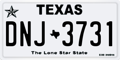 TX license plate DNJ3731
