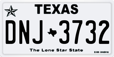 TX license plate DNJ3732