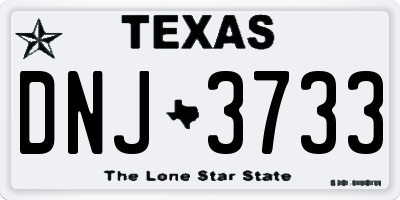 TX license plate DNJ3733