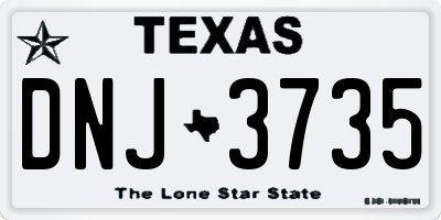 TX license plate DNJ3735