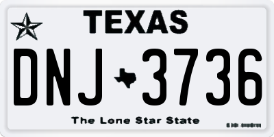 TX license plate DNJ3736