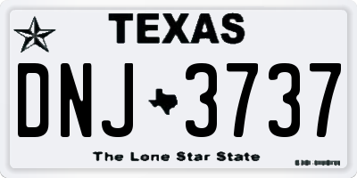 TX license plate DNJ3737