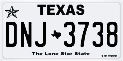 TX license plate DNJ3738