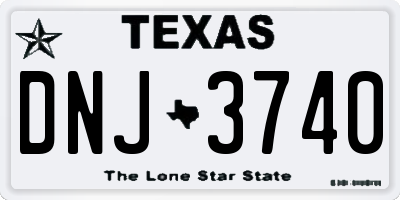 TX license plate DNJ3740