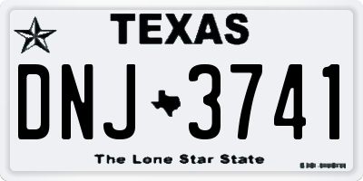TX license plate DNJ3741