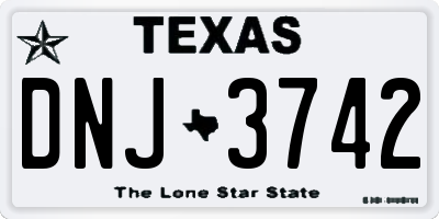 TX license plate DNJ3742