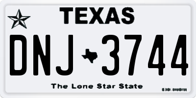 TX license plate DNJ3744