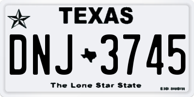 TX license plate DNJ3745