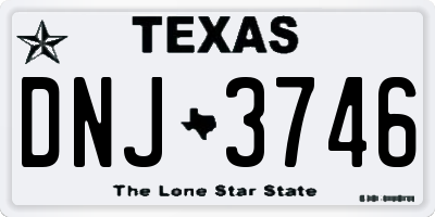 TX license plate DNJ3746