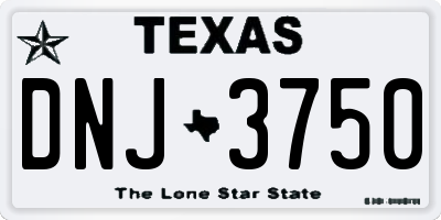 TX license plate DNJ3750