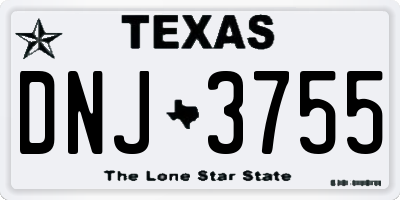 TX license plate DNJ3755