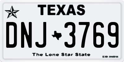 TX license plate DNJ3769