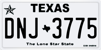 TX license plate DNJ3775