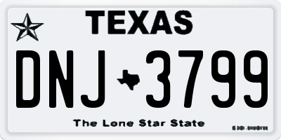 TX license plate DNJ3799