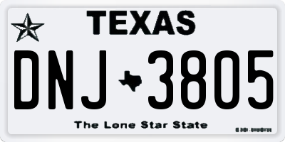 TX license plate DNJ3805