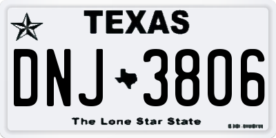 TX license plate DNJ3806