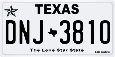 TX license plate DNJ3810