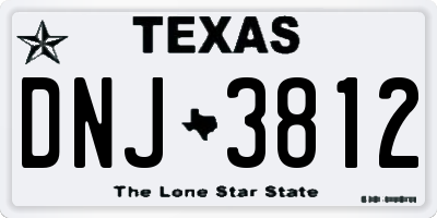 TX license plate DNJ3812
