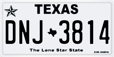TX license plate DNJ3814