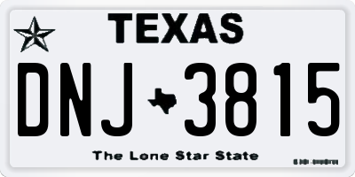 TX license plate DNJ3815