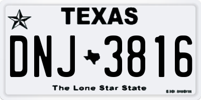 TX license plate DNJ3816