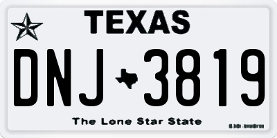 TX license plate DNJ3819