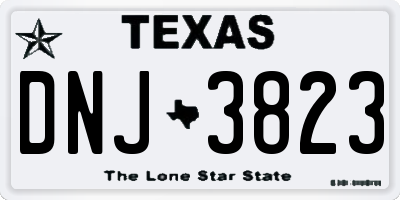 TX license plate DNJ3823