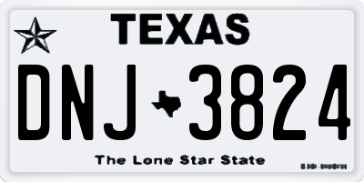 TX license plate DNJ3824