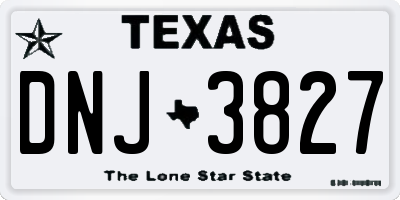 TX license plate DNJ3827