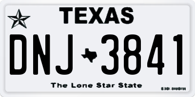 TX license plate DNJ3841